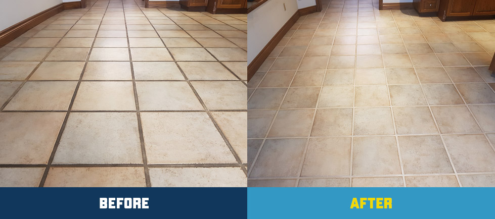 This Tile Floor in Hamilton Looks Amazing Thanks to Our Grout Cleaning  Services